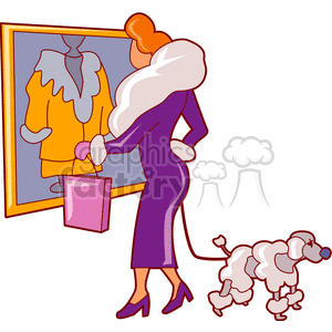   shopping clothes clothing store dog dogs lady women girl girls coat coats  shopping300.gif Clip Art People 
