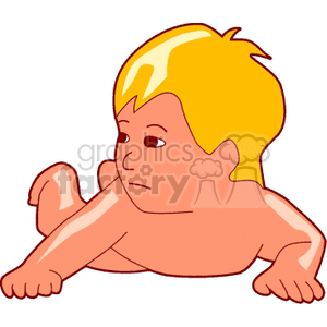 baby in his tummy clipart.