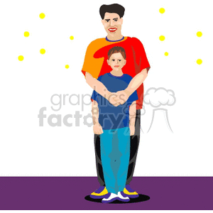A father with his arms around his son clipart. Royalty-free image # 157459