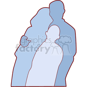 Silhouette of a family hugging clipart. Commercial use image # 157489