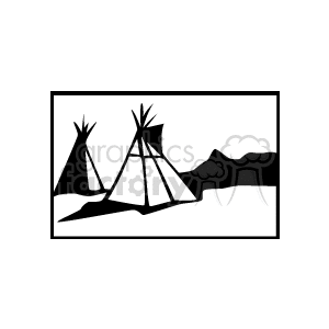 navajo native indian indians people man guy tepee tepees houses Clip+Art People Indians black+white