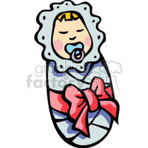 clipart - New Baby Wrapped in a Big Red Bow .