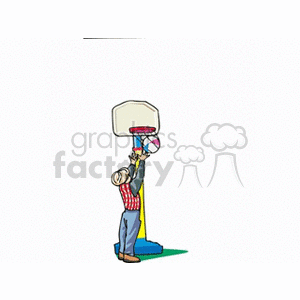 Boy playing basketball clipart. Commercial use image # 158671