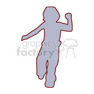 Silhouette of a child running clipart. Commercial use image # 158712