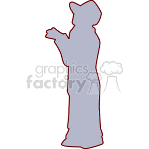 Silhouette of a child in a cap clipart. Royalty-free image # 158716