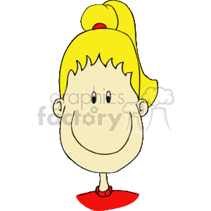 Blonde haired girl with a pigtail clipart. Commercial use image # 158979