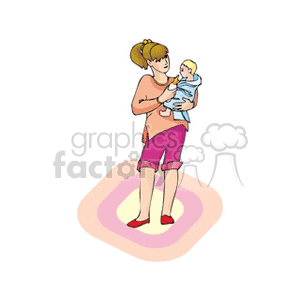 Mom holding her baby clipart #159084 at Graphics Factory.