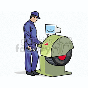 Tire technician clipart. Royalty-free image # 159905