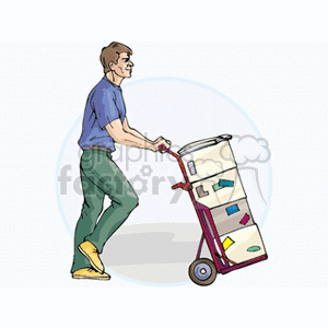 Male mover moving some boxes clipart. Royalty-free image # 159911