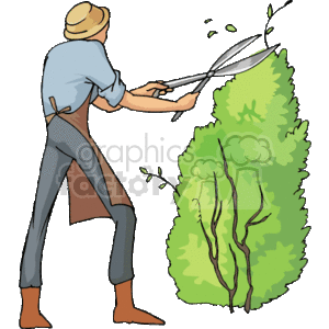  occupations work working occupational landscaping bushes bush lawn   working_037-c Clip Art People Occupations 