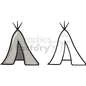   teepee teepees indian indians native house home houses Clip Art Places 