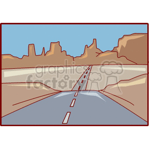   sand desert mountain mountains road roads  desert408.gif Clip Art Places 