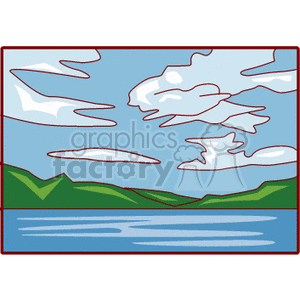   water lake lakes river rivers summer land earth nature mountain mountains tree trees  lake407.gif Clip Art Places 