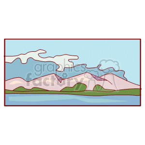 Mountain landscape at the lake clipart. Commercial use image # 162630