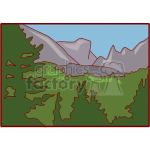   mountain mountains tree trees forest woods  mountain406.gif Clip Art Places 