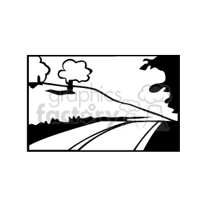   road roads mountain mountains tree trees forest woods  road508.gif Clip Art Places 