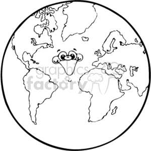  country style earth world globe planet planets   planet002PR_bw Clip Art Places black white coloring cartoon