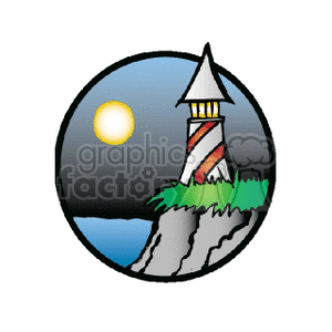 lighthouse-moonlight clipart. Royalty-free image # 162928