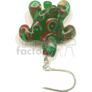 The image shows a tropical-themed earring in the shape of a Hawaiian hula doll. The doll appears to be designed with a green patterned outfit, which could signify a grass skirt typically associated with hula dancers.