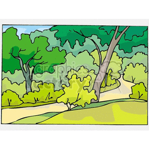   land tree trees forest road roads path paths  landscape145.gif Clip Art Places Landscape 