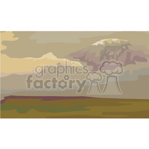 Cloudy mountain landscape clipart. Royalty-free image # 163263
