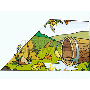   mountain mountains land bucket buckets leaf leafs fall autumn tree trees forest  landscape201311.gif Clip Art Places Landscape 