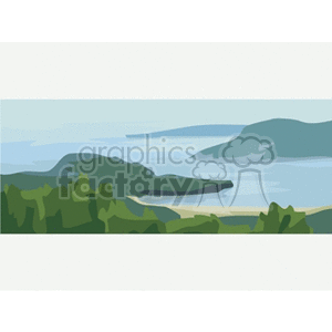   mountain mountains land ocean bay lake lakes tree trees forest  landscape240.gif Clip Art Places Landscape 