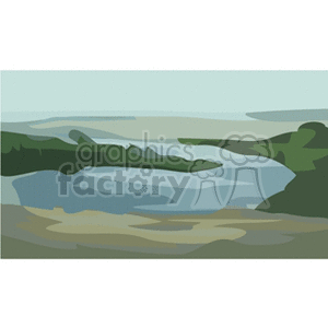   mountain mountains land ocean bay lake lakes tree trees forest  landscape267.gif Clip Art Places Landscape 