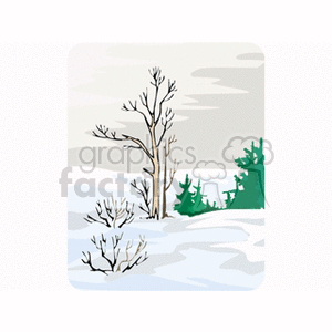   tree trees forest woods country land snow winter seasons  landscape54.gif Clip Art Places Landscape 