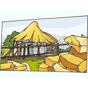   building buildings real estate house houses shack hay straw  landscape61311.gif Clip Art Places Landscape 