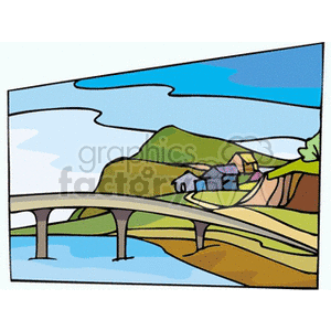   mountain mountains country land water shore pipe pipeline house houses real estate  landscape751311.gif Clip Art Places Landscape 