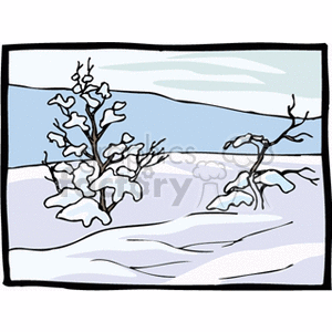 clipart - Snow covered trees.