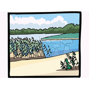   tree trees forest woods country land river rivers weeds beach  landscape841211.gif Clip Art Places Landscape 