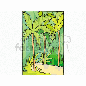   tree trees forest tropical palm tree trees jungle jungles woods  landscape991211.gif Clip Art Places Landscape 