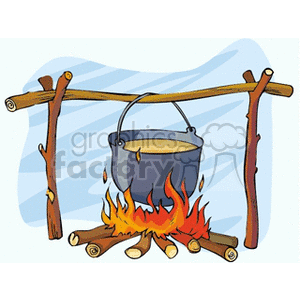 campfires camping cooking pot Clip Art Places Outdoors hobo stew campfire campfires