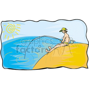   beach water fishing guy guys man men people boy boys  rest6.gif Clip Art Places Outdoors 