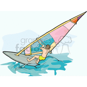   women girl girls teenager teenagers beach swimsuit swimsuits summer vacation lady ladies woman windsurfing sail surfing wave waves  sea5.gif Clip Art Places Outdoors 
