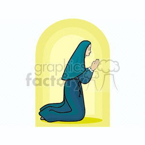   nun pray praying prayer religion religious coenobite  coenobite6121.gif Clip Art Religion 