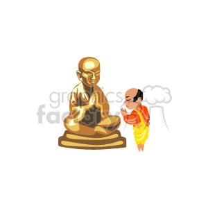   1004religion007 Clip Art Religion buda buddhism buddha pray praying