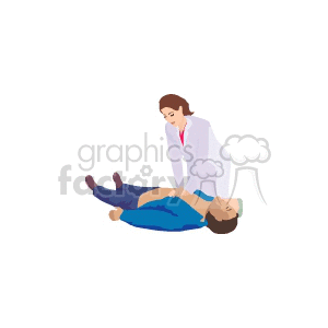 women giving a man cpr clipart. Royalty-free image # 165821