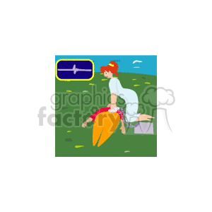 paramedic giving cpr clipart.