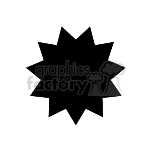 Solid black star burst shape. clipart. Commercial use image # 166212