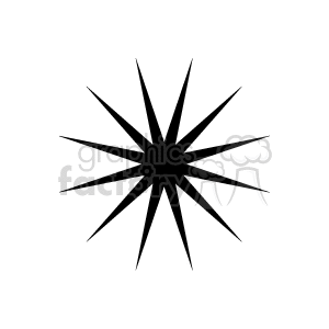 Solid black star burst shape. clipart. Commercial use image # 166217