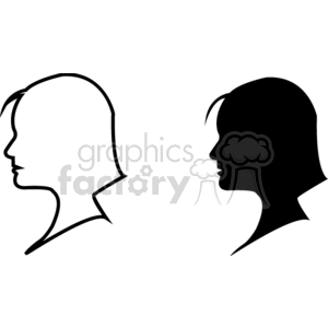 Silhouette of a girls head. clipart. Royalty-free image # 166282