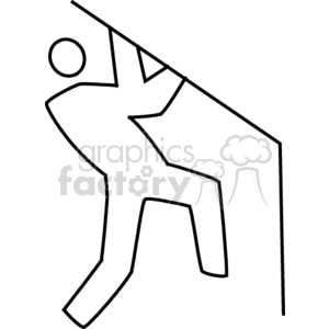 Stick rock climbing guy clipart. Commercial use image # 167920
