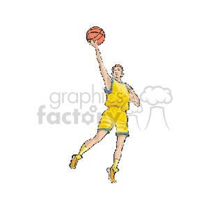   sport001.gif Clip Art Sports Basketball shot layup player leap leaping 