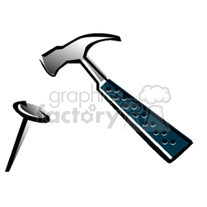 Nail and hammer clipart. Commercial use image # 170264