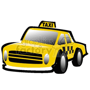 yellow cab clipart. Commercial use image # 172309