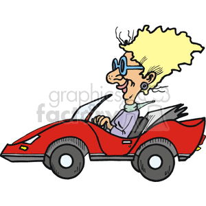 women speeding in her red convertible  clipart. Royalty-free image # 172825