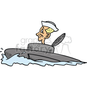 cartoon Navy submarine